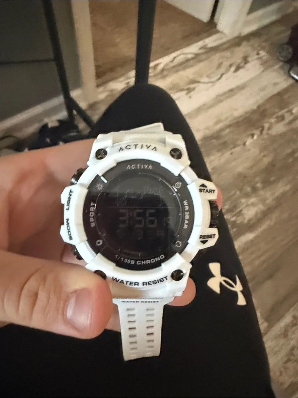 Ativa White Digital Sport Watch with Black Dial Accents